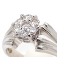 画像3: Pt900 プラチナ　ダイヤモンド　0.35ct　指輪　中古　ダイヤ　フラワー　美品　新品仕上げ済　リング　質屋　レディース　ジュエリー　花　4月誕生石 (3)