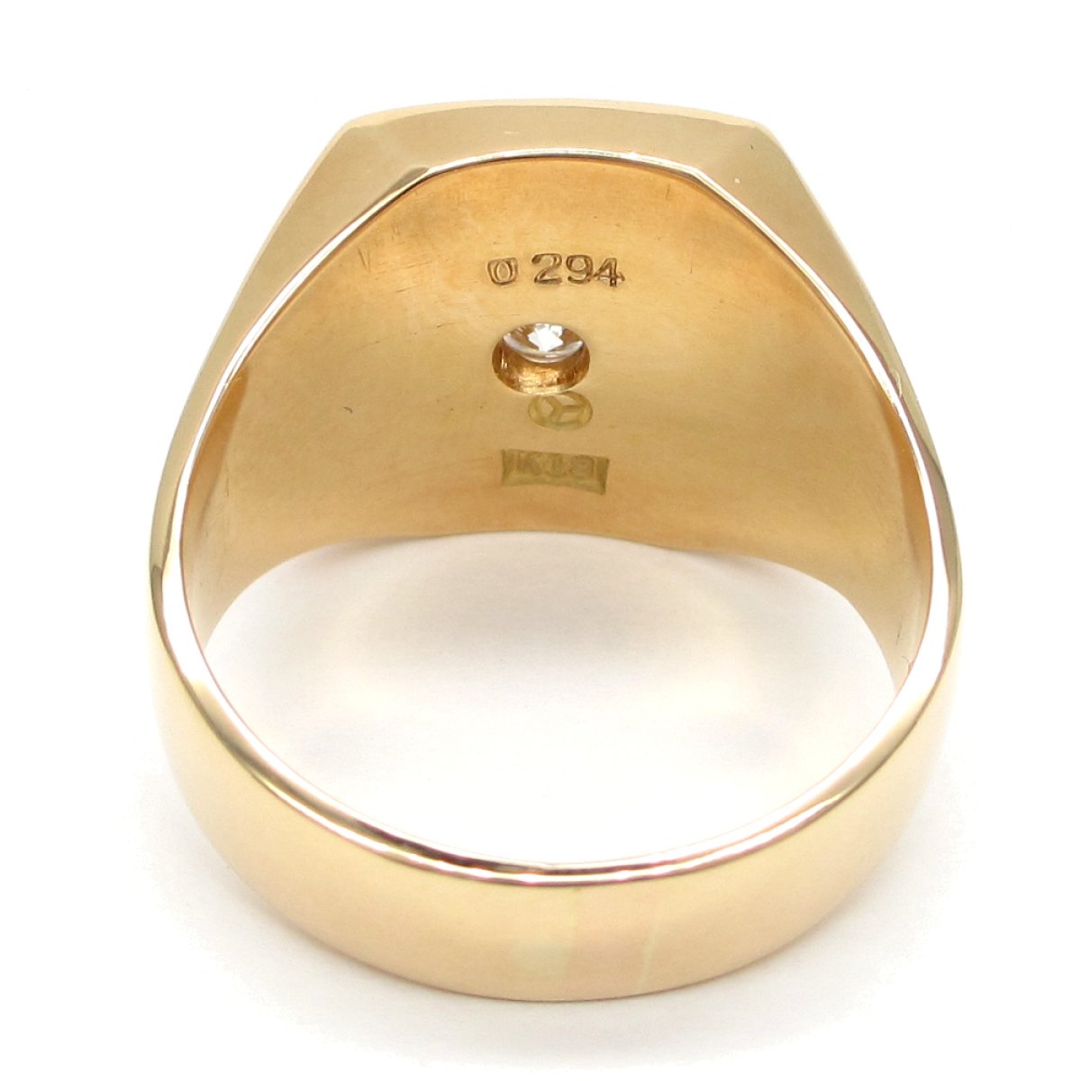 画像4: K18　ゴールド　イエローゴールド　ダイヤモンド　0.294ct　指輪　中古　ダイヤ　印台型　メンズ　美品　リング　サイズ20号　質屋　メンズジュエリー　アクセサリー　艶消し　4月誕生石