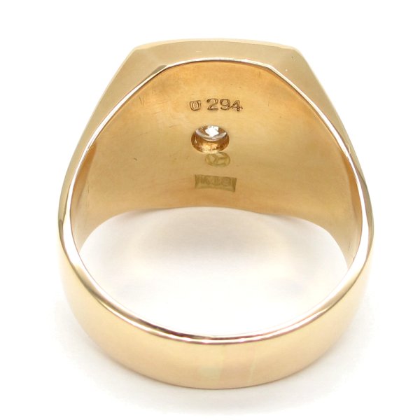 画像4: K18　ゴールド　イエローゴールド　ダイヤモンド　0.294ct　指輪　中古　ダイヤ　印台型　メンズ　美品　リング　サイズ20号　質屋　メンズジュエリー　アクセサリー　艶消し　4月誕生石