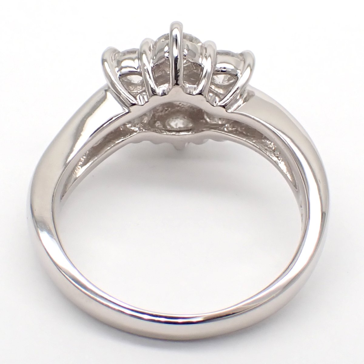 画像4: Pt900 プラチナ　ダイヤモンド　1.00ct　指輪　中古　ダイヤ　1カラット　フラワー　美品　新品仕上げ済　豪華　リング　質屋　レディース　ジュエリー　花　4月誕生石