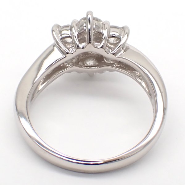 画像4: Pt900 プラチナ　ダイヤモンド　1.00ct　指輪　中古　ダイヤ　1カラット　フラワー　美品　新品仕上げ済　豪華　リング　質屋　レディース　ジュエリー　花　4月誕生石