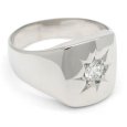 画像2: Pt850 プラチナ　ダイヤモンド　0.24ct　指輪　中古　ダイヤ　印台型　メンズ　美品　新品仕上げ済　リング　サイズ18号　質屋　メンズジュエリー　アクセサリー　4月誕生石 (2)