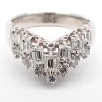 画像2: Pt900 プラチナ　ダイヤモンド　1.00ct　1カラット　指輪　中古　ダイヤ　V字　美品　リング　質屋　レディース　ジュエリー　V　4月誕生石 (2)