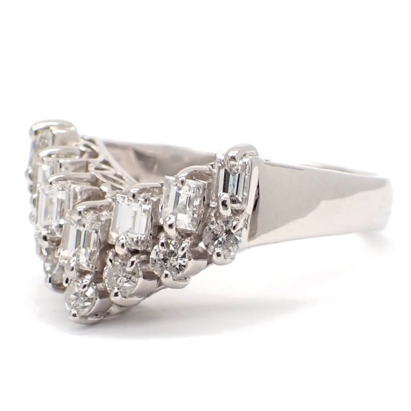 画像3: Pt900 プラチナ　ダイヤモンド　1.00ct　1カラット　指輪　中古　ダイヤ　V字　美品　リング　質屋　レディース　ジュエリー　V　4月誕生石