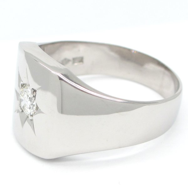 画像3: Pt850 プラチナ　ダイヤモンド　0.24ct　指輪　中古　ダイヤ　印台型　メンズ　美品　新品仕上げ済　リング　サイズ18号　質屋　メンズジュエリー　アクセサリー　4月誕生石