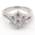 画像3: Pt900 プラチナ　ダイヤモンド　1.00ct　指輪　中古　ダイヤ　1カラット　フラワー　美品　新品仕上げ済　豪華　リング　質屋　レディース　ジュエリー　花　4月誕生石 (3)