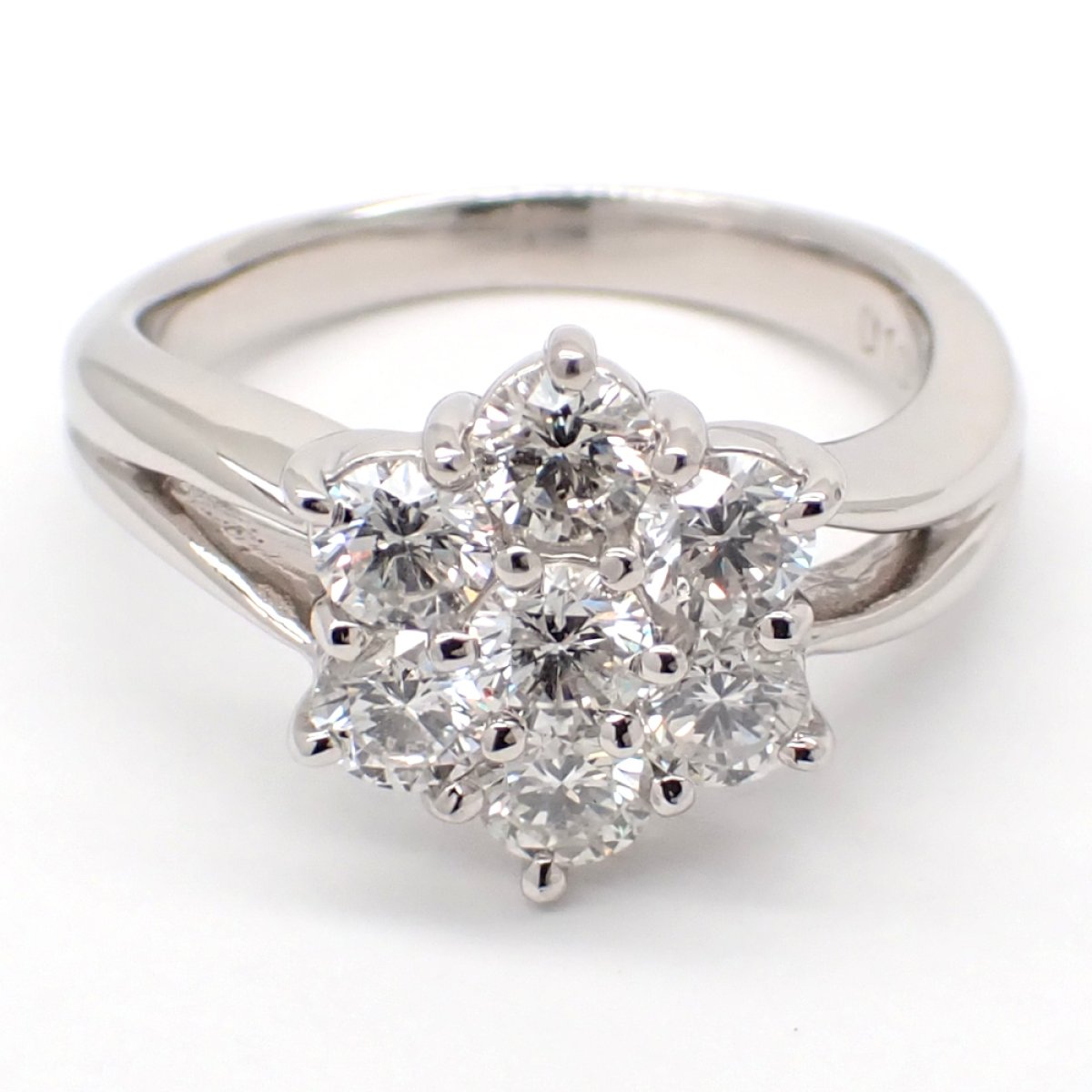 画像3: Pt900 プラチナ　ダイヤモンド　1.00ct　指輪　中古　ダイヤ　1カラット　フラワー　美品　新品仕上げ済　豪華　リング　質屋　レディース　ジュエリー　花　4月誕生石