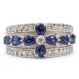 画像1: Pt900 プラチナ　サファイア　1.32ct　ダイヤモンド　0.25ct　指輪　中古　ダイヤ　美品　リング　質屋　9月誕生石　アクセサリー　レディース　ジュエリー (1)