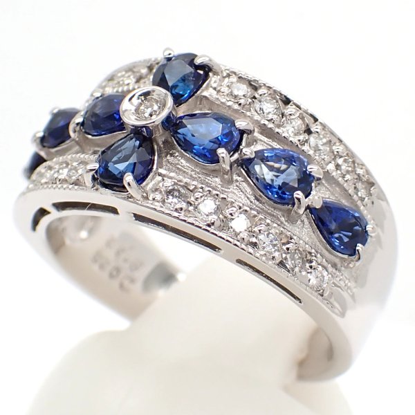 画像2: Pt900 プラチナ　サファイア　1.32ct　ダイヤモンド　0.25ct　指輪　中古　ダイヤ　美品　リング　質屋　9月誕生石　アクセサリー　レディース　ジュエリー