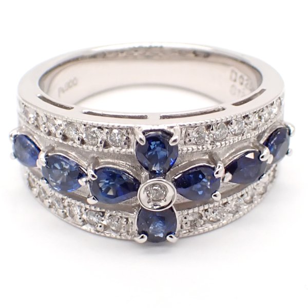画像3: Pt900 プラチナ　サファイア　1.32ct　ダイヤモンド　0.25ct　指輪　中古　ダイヤ　美品　リング　質屋　9月誕生石　アクセサリー　レディース　ジュエリー