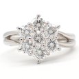 画像1: Pt900 プラチナ　ダイヤモンド　1.00ct　指輪　中古　ダイヤ　1カラット　フラワー　美品　新品仕上げ済　豪華　リング　質屋　レディース　ジュエリー　花　4月誕生石 (1)