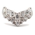 画像1: Pt900 プラチナ　ダイヤモンド　1.00ct　1カラット　指輪　中古　ダイヤ　V字　美品　リング　質屋　レディース　ジュエリー　V　4月誕生石 (1)