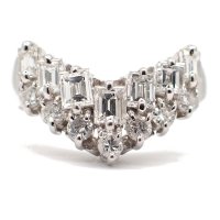 Pt900 プラチナ　ダイヤモンド　1.00ct　1カラット　指輪　中古　ダイヤ　V字　美品　リング　質屋　レディース　ジュエリー　V　4月誕生石
