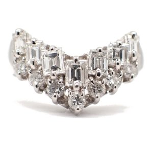 Pt900 プラチナ　ダイヤモンド　1.00ct　1カラット　指輪　中古　ダイヤ　V字　美品　リング　質屋　レディース　ジュエリー　V　4月誕生石