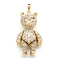 画像1: K18 ゴールド　イエローゴールド　K18YG　ダイヤモンド 3.10ct　ペンダント　トップのみ　クマ　３カラットアップ　豪華　中古　美品　ダイヤ　質屋　ベア　熊　トップ　レディース　ジュエリー　4月誕生石　動物 (1)