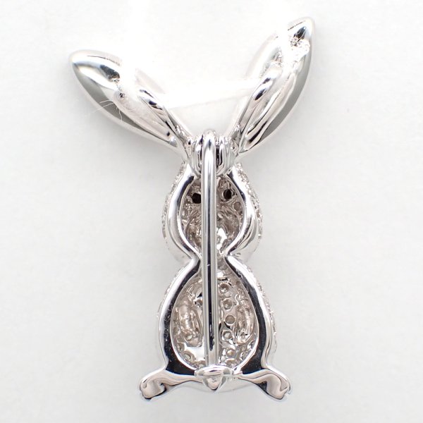 画像3: K18WG　ホワイトゴールド　ダイヤモンド 0.56ct　ブラックダイヤ 0.02ct　ペンダントトップ　パヴェ　ダイヤ　うさぎ　ラビット　中古　美品　レディース　ジュエリー　アクセサリー　動物　質屋