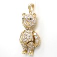 画像2: K18 ゴールド　イエローゴールド　K18YG　ダイヤモンド 3.10ct　ペンダント　トップのみ　クマ　３カラットアップ　豪華　中古　美品　ダイヤ　質屋　ベア　熊　トップ　レディース　ジュエリー　4月誕生石　動物 (2)