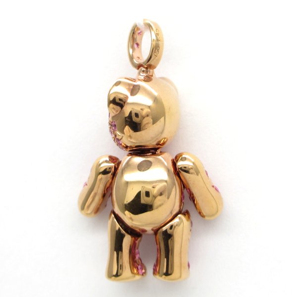画像3: 750　ITALY　K18 ゴールド　ピンクサファイア　1.45ct　ペンダント付ネックレス　鑑別書付　クマ　豪華　中古　美品　ダイヤ　質屋　ベア　熊　トップ　レディース　ジュエリー　9月誕生石　動物