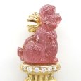 画像2: K18　ゴールド　イエローゴールド　ピンクトルマリン 26.99ct　ダイヤモンド 　ペンダントトップ　ブローチ　犬　プードル　ドッグ　ソーティング付　中古　美品　レディース　ジュエリー　アクセサリー　10月誕生石　質屋 (2)