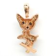 画像4: K18　ゴールド　750　サファイア　0.72ct　ダイヤモンド 0.18ct　ペンダントトップ　パヴェ　動物　中古　美品　レディース　ジュエリー　アクセサリー　動物　質屋　9月誕生石 (4)