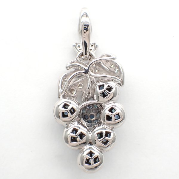 画像4: K18WG　ホワイトゴールド　アレキサンドライト 2.20ct　ダイヤモンド 0.75ct　ペンダントトップ　ソーティング付　パヴェダイヤ　ブドウ　中古　美品　レディース　ジュエリー　アクセサリー　果物　6月誕生石　質屋