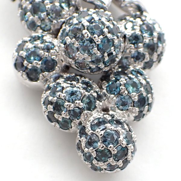 画像2: K18WG　ホワイトゴールド　アレキサンドライト 2.20ct　ダイヤモンド 0.75ct　ペンダントトップ　ソーティング付　パヴェダイヤ　ブドウ　中古　美品　レディース　ジュエリー　アクセサリー　果物　6月誕生石　質屋