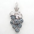 画像1: K18WG　ホワイトゴールド　アレキサンドライト 2.20ct　ダイヤモンド 0.75ct　ペンダントトップ　ソーティング付　パヴェダイヤ　ブドウ　中古　美品　レディース　ジュエリー　アクセサリー　果物　6月誕生石　質屋 (1)