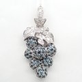 K18WG　ホワイトゴールド　アレキサンドライト 2.20ct　ダイヤモンド 0.75ct　ペンダントトップ　ソーティング付　パヴェダイヤ　ブドウ　中古　美品　レディース　ジュエリー　アクセサリー　果物　6月誕生石　質屋