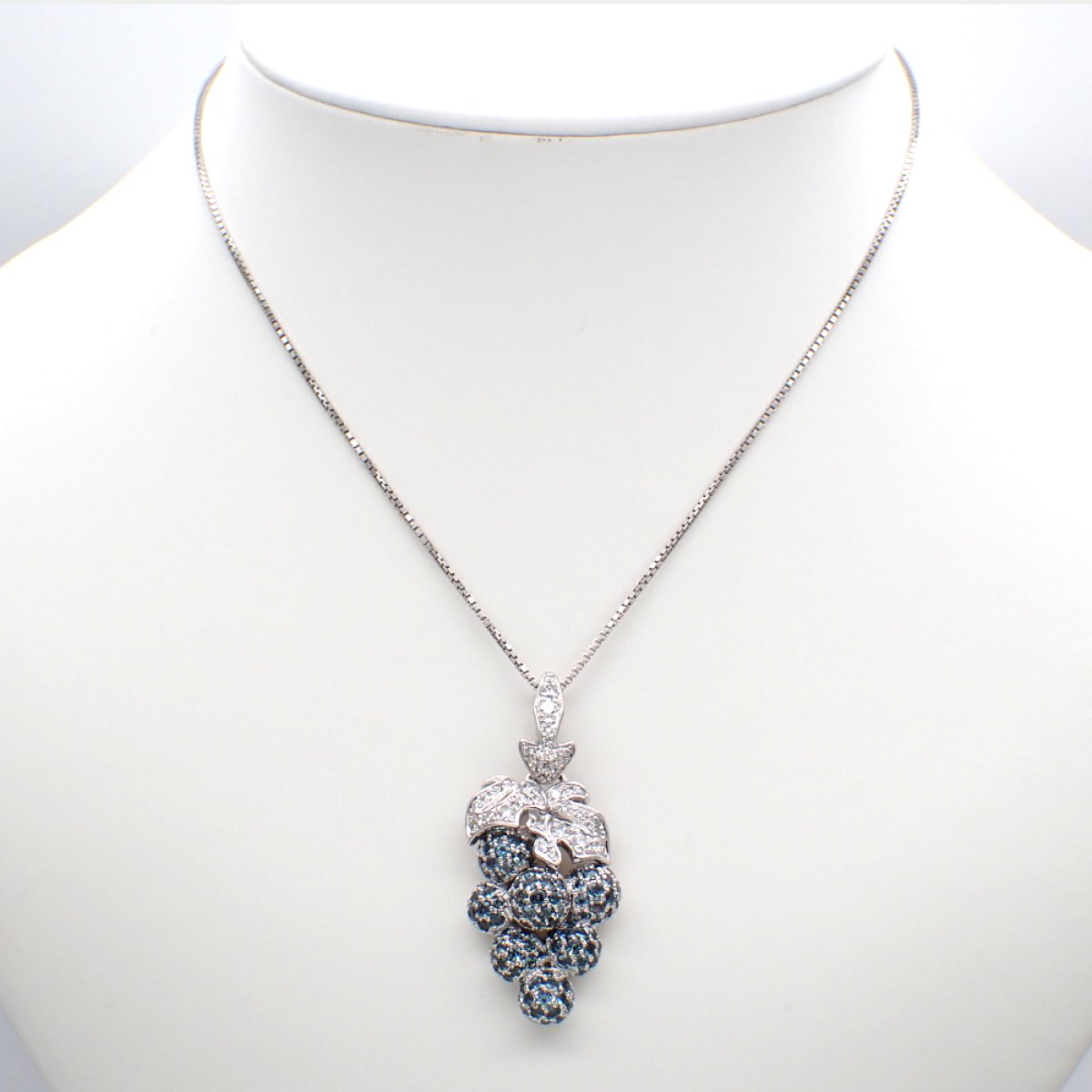 画像5: K18WG　ホワイトゴールド　アレキサンドライト 2.20ct　ダイヤモンド 0.75ct　ペンダントトップ　ソーティング付　パヴェダイヤ　ブドウ　中古　美品　レディース　ジュエリー　アクセサリー　果物　6月誕生石　質屋