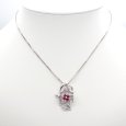 画像5: Pt900 プラチナ　ルビー 0.47ct　ダイヤモンド 0.09ct　ペンダントトップ 　フラワー　ダイヤ　中古　美品　トップのみ　ペンダント　ジュエリー　レディース　アクセサリー　花　７月誕生石　質屋 (5)