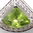画像3: K18WG　ホワイトゴールド　ペリドット 1.18ct　ダイヤモンド 0.26ct　ペンダントトップ 　ダイヤ　中古　美品　トップのみ　8月誕生石　ペンダント　ジュエリー　レディース　アクセサリー　質屋 (3)