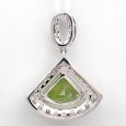 画像4: K18WG　ホワイトゴールド　ペリドット 1.18ct　ダイヤモンド 0.26ct　ペンダントトップ 　ダイヤ　中古　美品　トップのみ　8月誕生石　ペンダント　ジュエリー　レディース　アクセサリー　質屋 (4)