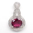 画像1: K18WG　ホワイトゴールド　トルマリン 4.03ct　ダイヤモンド 0.27ct　ペンダントトップ 　ダイヤ　中古　美品　トップのみ　ペンダント　ジュエリー　レディース　アクセサリー　10月誕生石　質屋 (1)