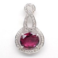 K18WG　ホワイトゴールド　トルマリン 4.03ct　ダイヤモンド 0.27ct　ペンダントトップ 　ダイヤ　中古　美品　トップのみ　ペンダント　ジュエリー　レディース　アクセサリー　10月誕生石　質屋