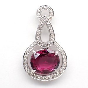 K18WG　ホワイトゴールド　トルマリン 4.03ct　ダイヤモンド 0.27ct　ペンダントトップ 　ダイヤ　中古　美品　トップのみ　ペンダント　ジュエリー　レディース　アクセサリー　10月誕生石　質屋