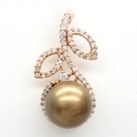 K18　ゴールド　パール 約10.5ｍｍ　ダイヤモンド 0.40ct　真珠　ペンダントトップ 　ダイヤ　中古　美品　トップのみ　ペンダント　ジュエリー　レディース　アクセサリー　6月誕生石　質屋