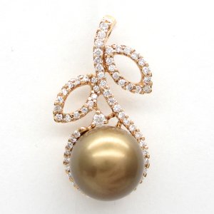 K18　ゴールド　パール 約10.5ｍｍ　ダイヤモンド 0.40ct　真珠　ペンダントトップ 　ダイヤ　中古　美品　トップのみ　ペンダント　ジュエリー　レディース　アクセサリー　6月誕生石　質屋