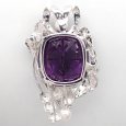 画像3: K18WG　ホワイトゴールド　大粒 アメジスト 38.19ct　ダイヤモンド 0.39ct　パール　ペンダントトップ 　ダイヤ　中古　美品　トップのみ　2月誕生石　ペンダント　ジュエリー　レディース　アクセサリー　質屋 (3)