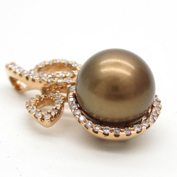 画像4: K18　ゴールド　パール 約10.5ｍｍ　ダイヤモンド 0.40ct　真珠　ペンダントトップ 　ダイヤ　中古　美品　トップのみ　ペンダント　ジュエリー　レディース　アクセサリー　6月誕生石　質屋