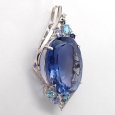 画像2: K18WG　ホワイトゴールド　大粒 フルオライト 25.76ct　ダイヤモンド 0.03ct　ソーティング付　ペンダントトップ 　ダイヤ　中古　美品　トップのみ　ペンダント　ジュエリー　レディース　アクセサリー　質屋 (2)