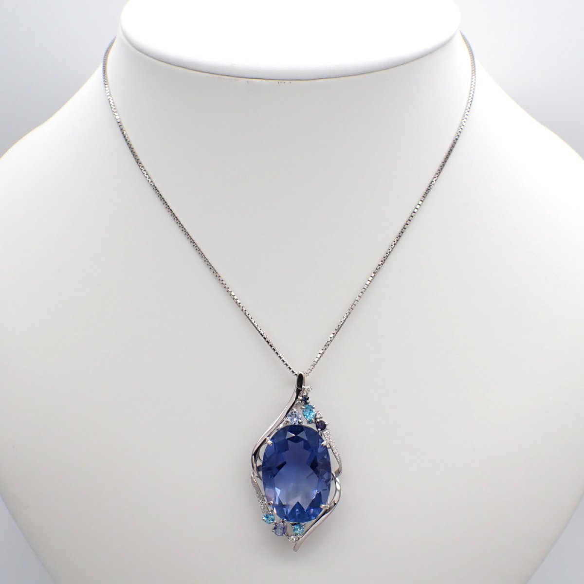 画像5: K18WG　ホワイトゴールド　大粒 フルオライト 25.76ct　ダイヤモンド 0.03ct　ソーティング付　ペンダントトップ 　ダイヤ　中古　美品　トップのみ　ペンダント　ジュエリー　レディース　アクセサリー　質屋