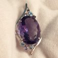 画像3: K18WG　ホワイトゴールド　大粒 フルオライト 25.76ct　ダイヤモンド 0.03ct　ソーティング付　ペンダントトップ 　ダイヤ　中古　美品　トップのみ　ペンダント　ジュエリー　レディース　アクセサリー　質屋 (3)