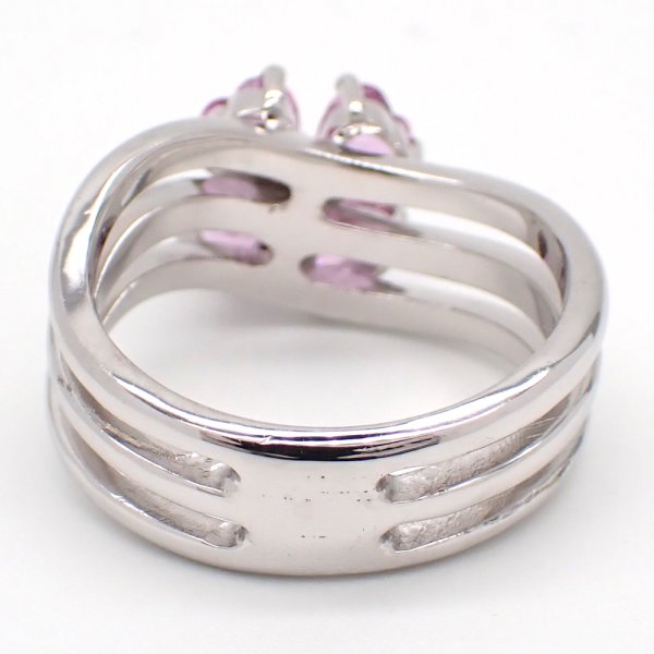 画像4: K18WG　ホワイトゴールド　サファイア 1.22ct　ダイヤモンド　0.09ct　指輪　中古　ダイヤ　ピンクサファイア　美品　リング　フラワー　レディース　ジュエリー　アクセサリー　花　お花　質屋　9月誕生石