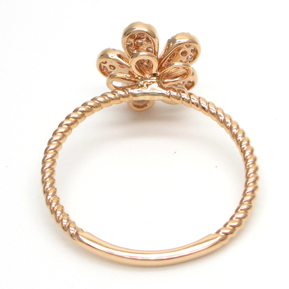 画像3: K18　ゴールド　750　ピンクゴールド　ダイヤモンド　0.21ct　指輪　中古　ダイヤ　フラワー　花　美品　リング　レディース　ジュエリー　アクセサリー　お花　質屋　4月誕生石