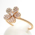 画像4: K18　ゴールド　750　ピンクゴールド　ダイヤモンド　0.21ct　指輪　中古　ダイヤ　フラワー　花　美品　リング　レディース　ジュエリー　アクセサリー　お花　質屋　4月誕生石 (4)