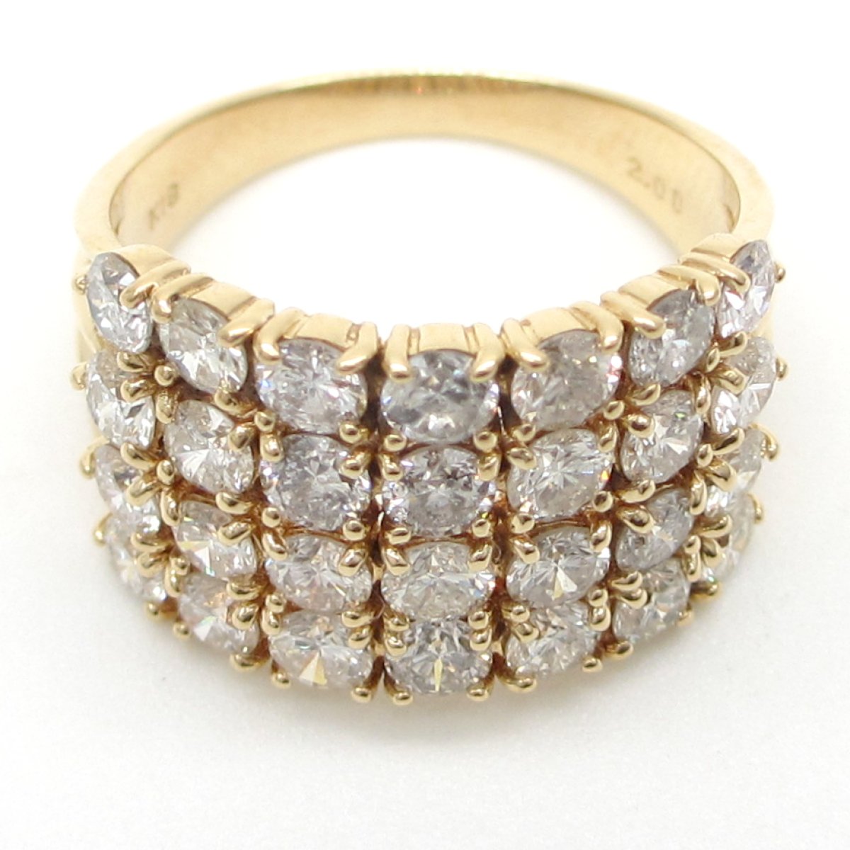 画像3: K18　ゴールド　イエローゴールド　ダイヤモンド　2.00ct　指輪　2カラット　中古　ダイヤ　豪華　美品　新品仕上げ済　リング　レディース　ジュエリー　アクセサリー　ゴージャス　質屋　4月誕生石
