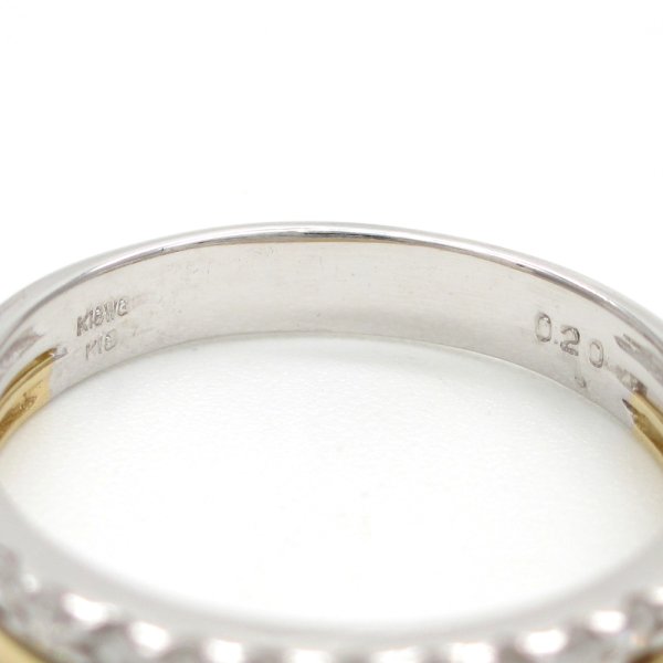 画像5: K18　ゴールド　K18WG　ホワイトゴールド　ダイヤモンド　0.20ct　指輪　中古　ダイヤ　美品　リング　一文字風　レディース　ジュエリー　アクセサリー　シンプル　コンビ　質屋　4月誕生石