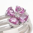 画像2: K18WG　ホワイトゴールド　サファイア 1.22ct　ダイヤモンド　0.09ct　指輪　中古　ダイヤ　ピンクサファイア　美品　リング　フラワー　レディース　ジュエリー　アクセサリー　花　お花　質屋　9月誕生石 (2)