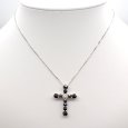 画像5: K18WG ホワイトゴールド　ブラックダイヤ 　ダイヤモンド　ペンダント　トップ クロス　ジュエリー　ダイヤ　中古　美品　ペンダントのみ　ジュエリー　レディース　メンズ　質屋　4月誕生石 (5)