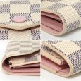 画像4: 【LOUIS VUITTON】ルイ・ヴィトン ポルトフォイユ・ヴィクトリーヌ ダミエアズール　ローズバレリーヌ　N64022 ホック開閉式 三つ折り 財布　中古　美品　 ウォレット　質屋　 (4)